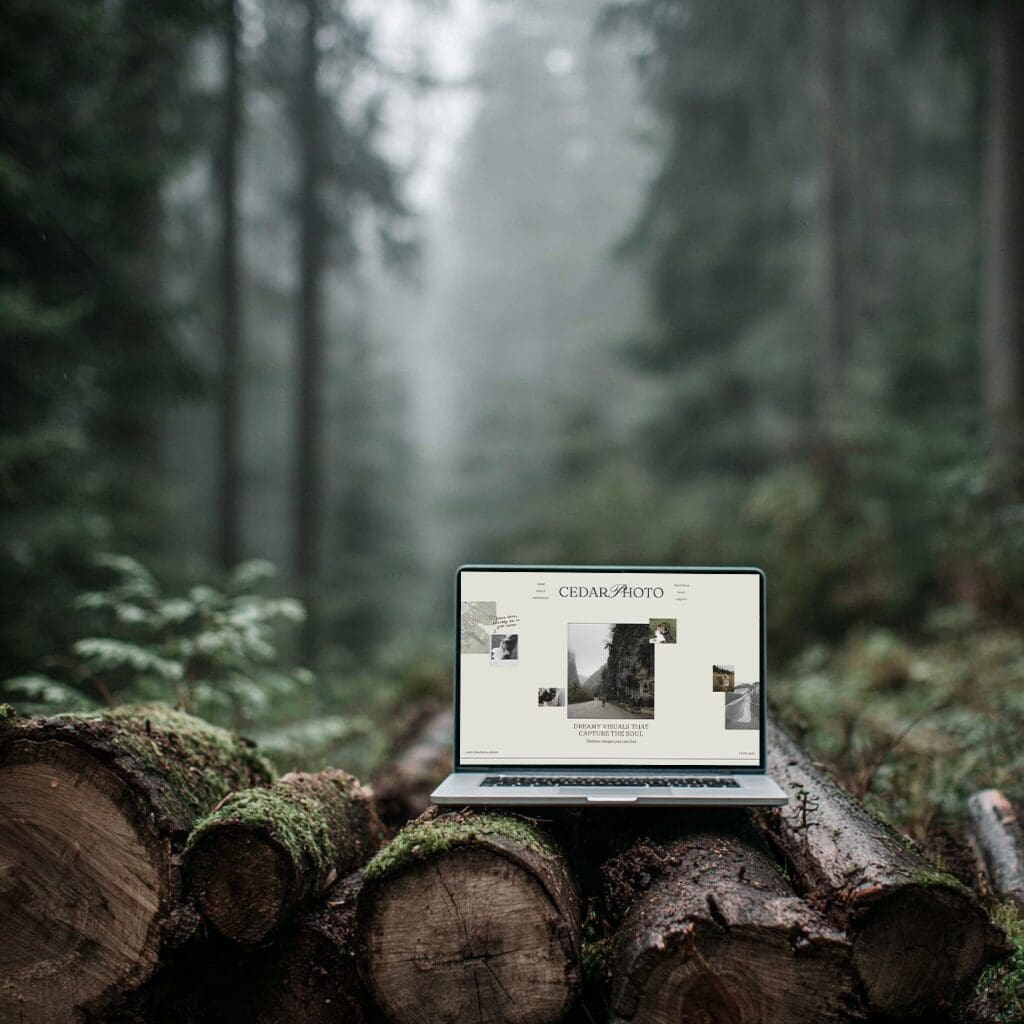 Preview of the Cedar Showit website template from Kindling Studio — an elevated, nature-inspired design for creative entrepreneurs.