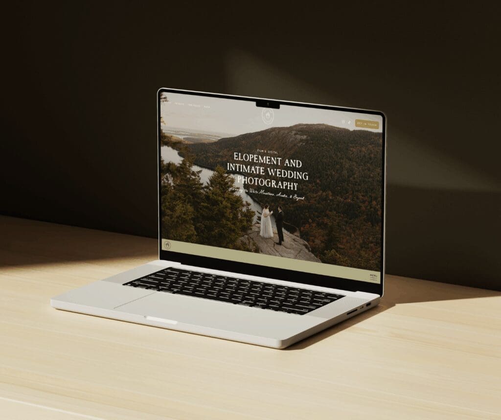 Showit website design for photographer Hattie Mae Photography featuring an earthy, adventure-inspired layout with natural tones.