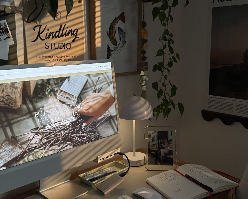 Showit website design for photographers created by Kindling Studio, featuring a clean, elevated layout with intentional branding