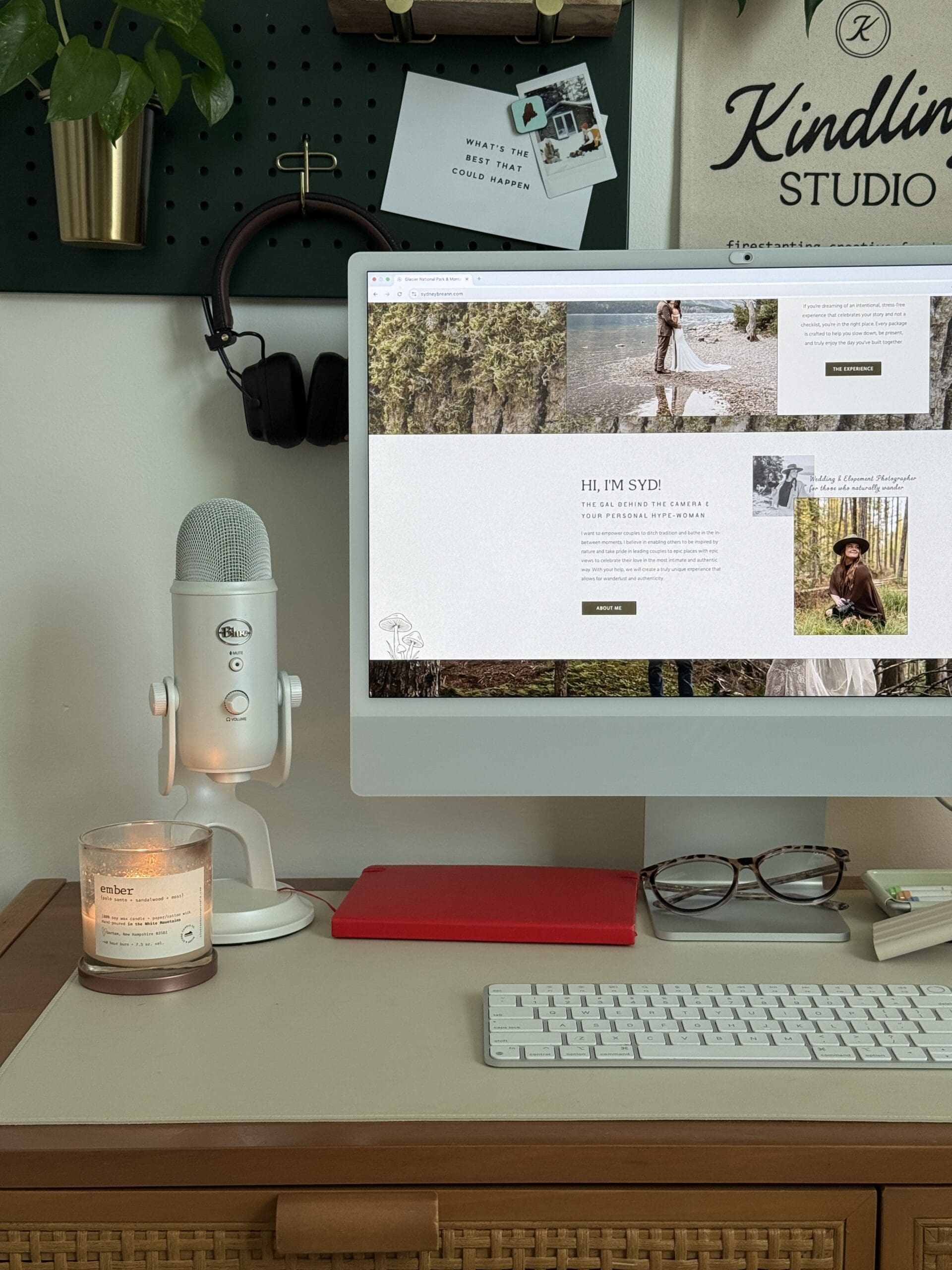 Desktop Computer with Elopement Photographer Website on Screen